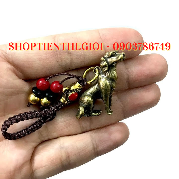 Móc Khóa Tượng Đồng Con Chó Ngồi - SP005460